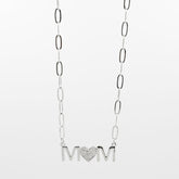 Mom Heart Silver Necklace